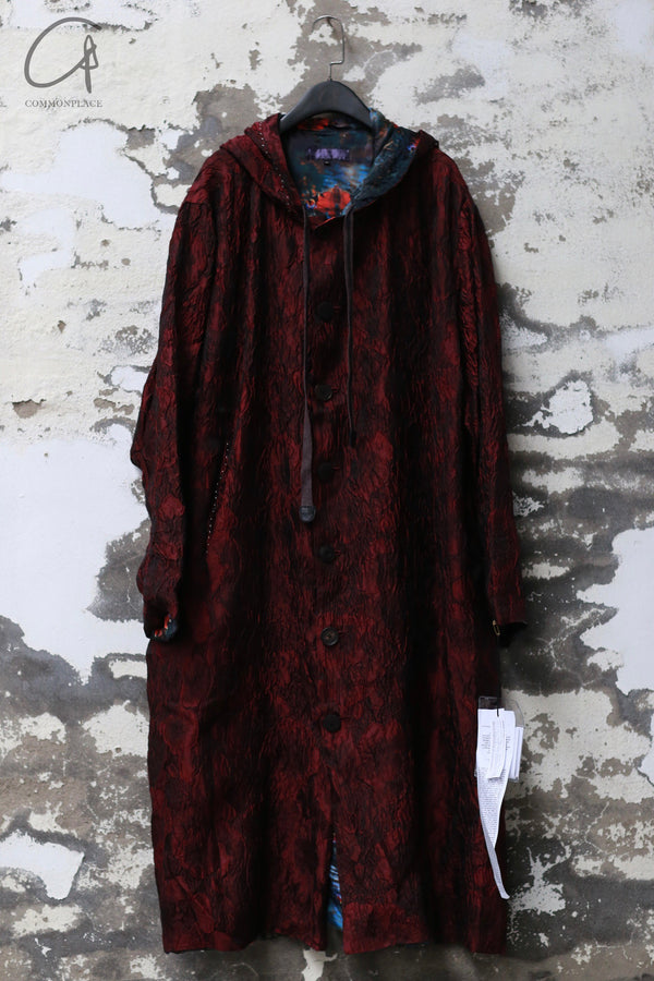 GEOFFREY B SMALL Hooded silk lined jacket GBS-EV7WJ06 special-SRAH Hand dyed dark red EV7WJ06 special